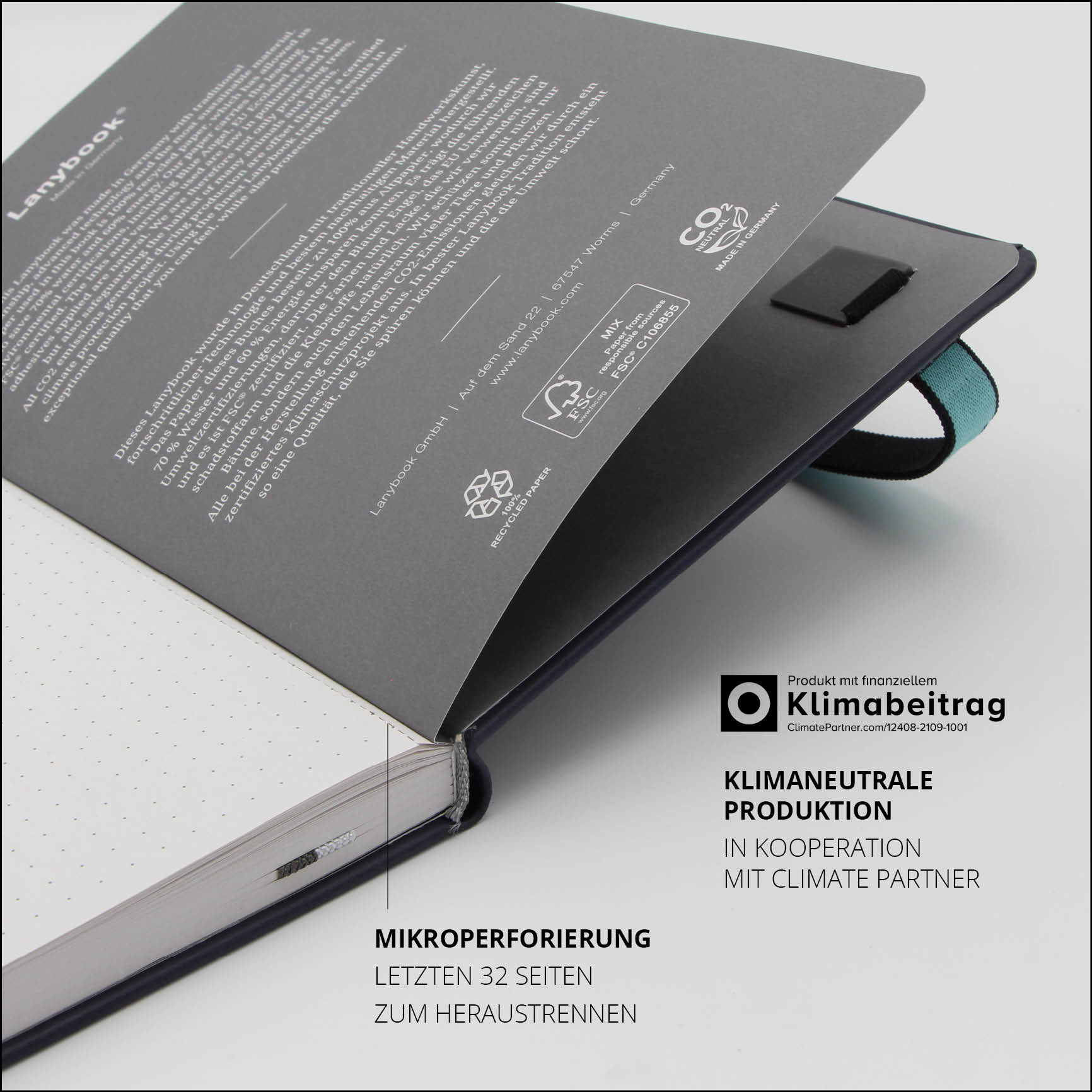 Scotch & Soda Notizbuch mit FSC-zertifiziertem Recyclingpapier – Nachhaltiges Notizbuch aus umweltfreundlichem Papier mit Blauer-Engel-Zertifizierung.