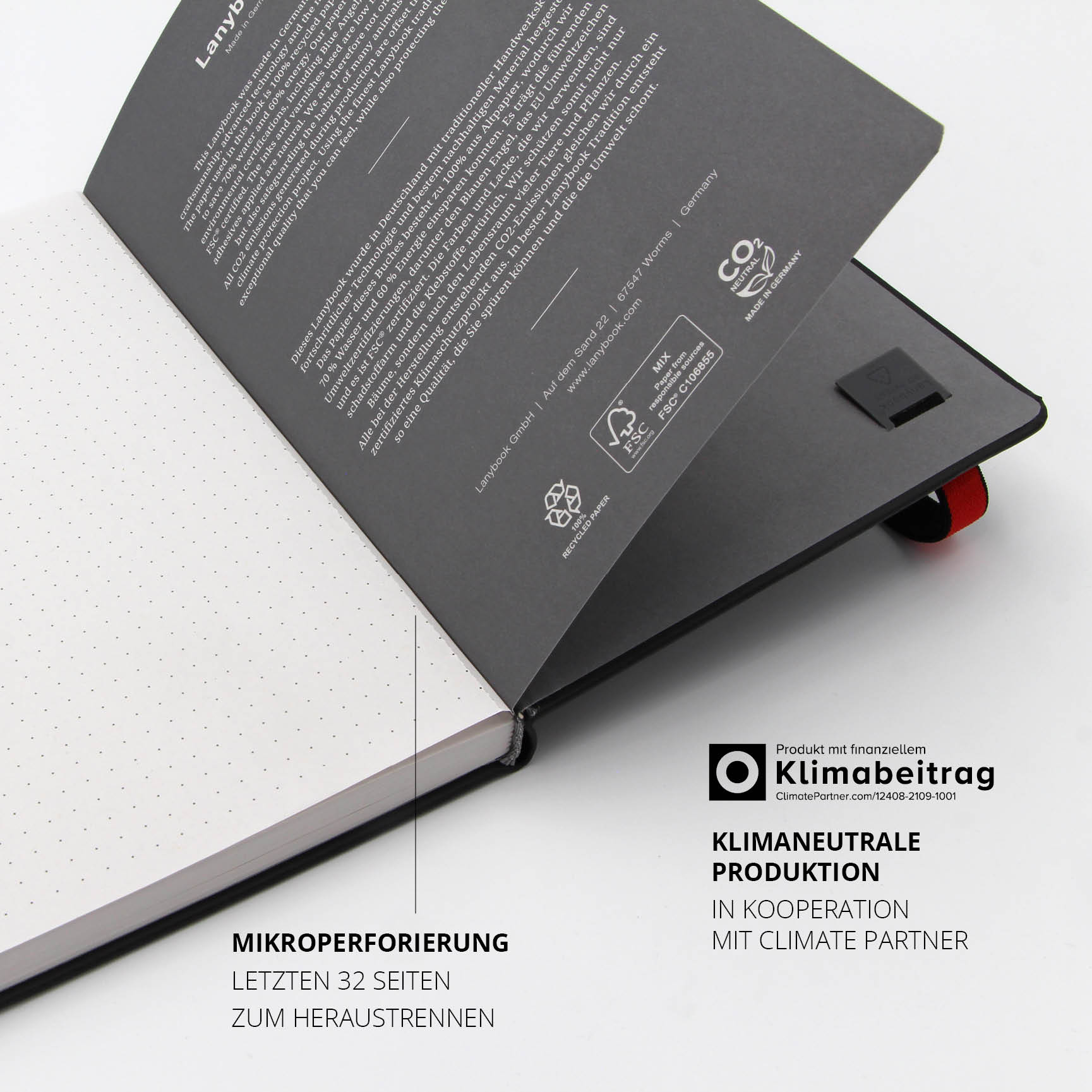 Klimaneutral produziertes MAN Notizbuch mit FSC-zertifiziertem Papier – ideal für umweltbewusste Unternehmen.