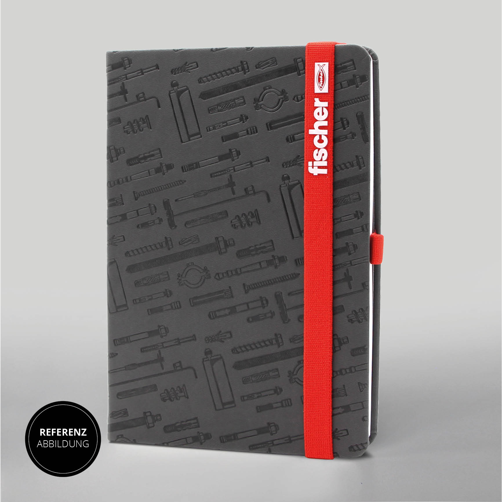 Schwarzes Fischer Notizbuch Made in Germany mit rotem Lanyband® – Prämiertes Design, nachhaltige Qualität für professionelles Schreiben.