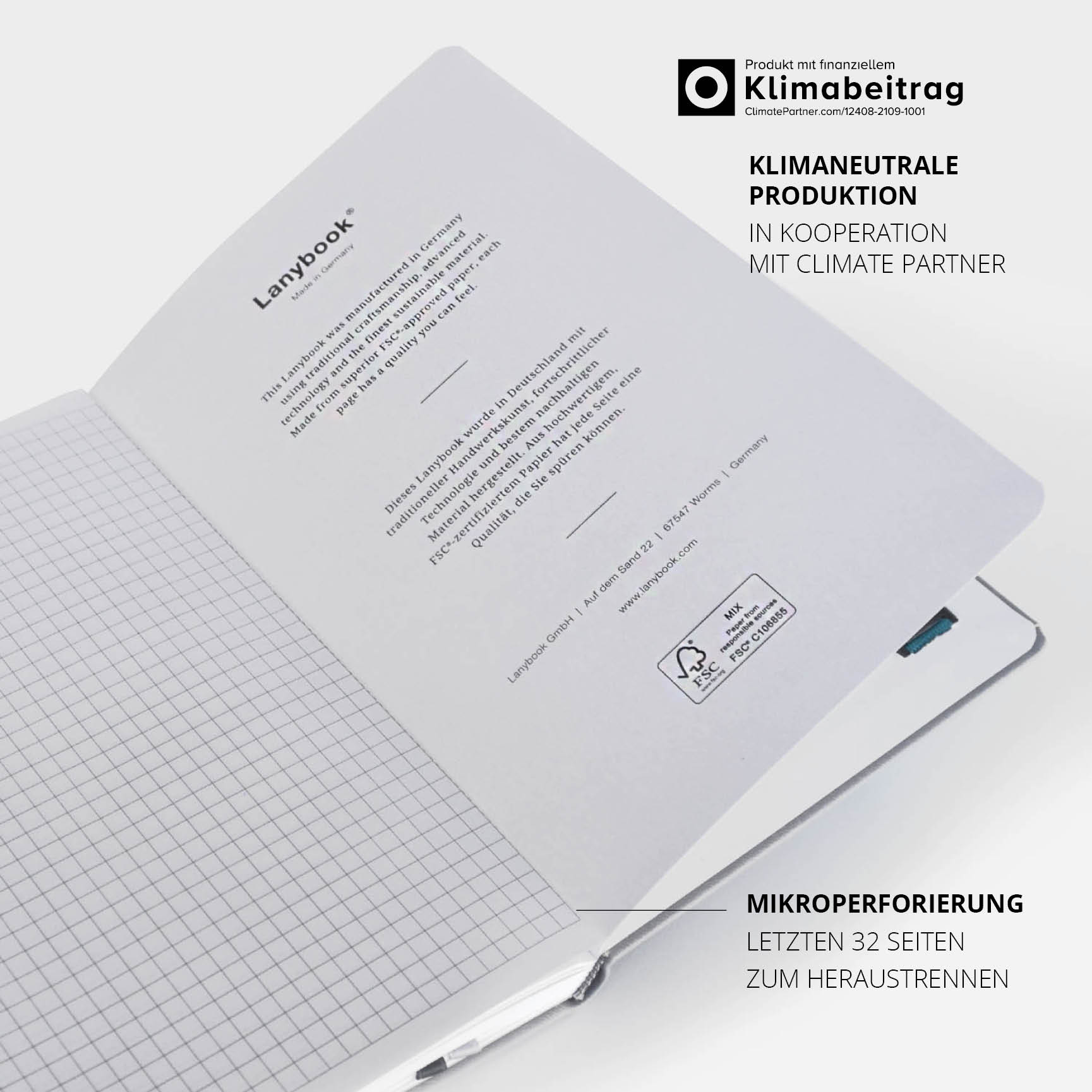 Siemens-Notizbuch mit klimaneutraler Produktion – Nachhaltige Herstellung in Deutschland mit FSC-zertifiziertem Papier und Umweltzertifikaten.
